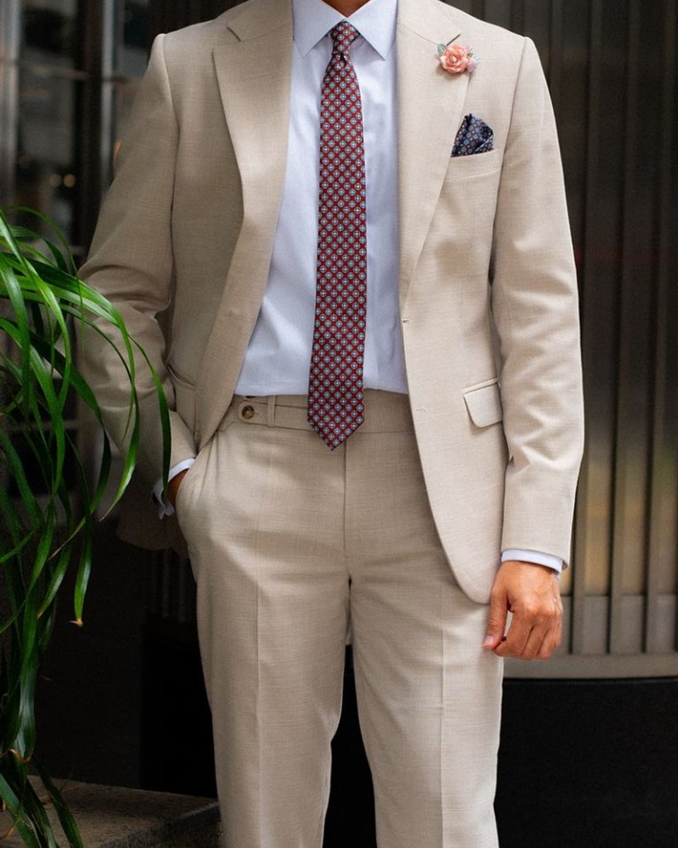 Perfect Attire beige two-piece suit